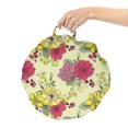 thumbnail image 2 of Floral Round Floor Cushion with Handle, Continuous Illustration of Naive Nature Style Spring Style Blossoms, Decorative Pillow for Living Room & Dorms, 18" Round, Pastel Green Multicolor, by Ambesonne, 2 of 4