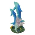 thumbnail image 3 of Ebros Sea World Two Bottlenose Dolphins Swimming By Coral Reefs Statue 5.5"Tall Nautical Ocean Marine Decor Figurine, 3 of 4