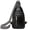 Black, variant on Compact Leather Crossbody Sling Bag, Chest Purse for Women with Adjustable Strap