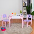 thumbnail image 1 of Costway Kids Art Table and 2 Chairs Set W/ Paper Roll Rack & 2 Drawers for Painting, 1 of 10