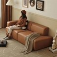 thumbnail image 2 of Comfortable Brown Leather Sofa Designer Longue Modern Cover Modern Living Room Sofa Unusual Relax Canape Salon Bedroom Furniture My Lux Decor Round, 2 of 12