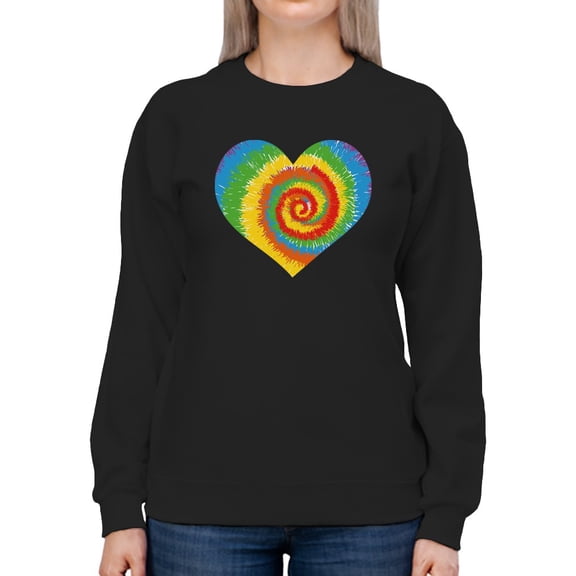 Colorfull Heart Design Women Sweatshirt, Female Small