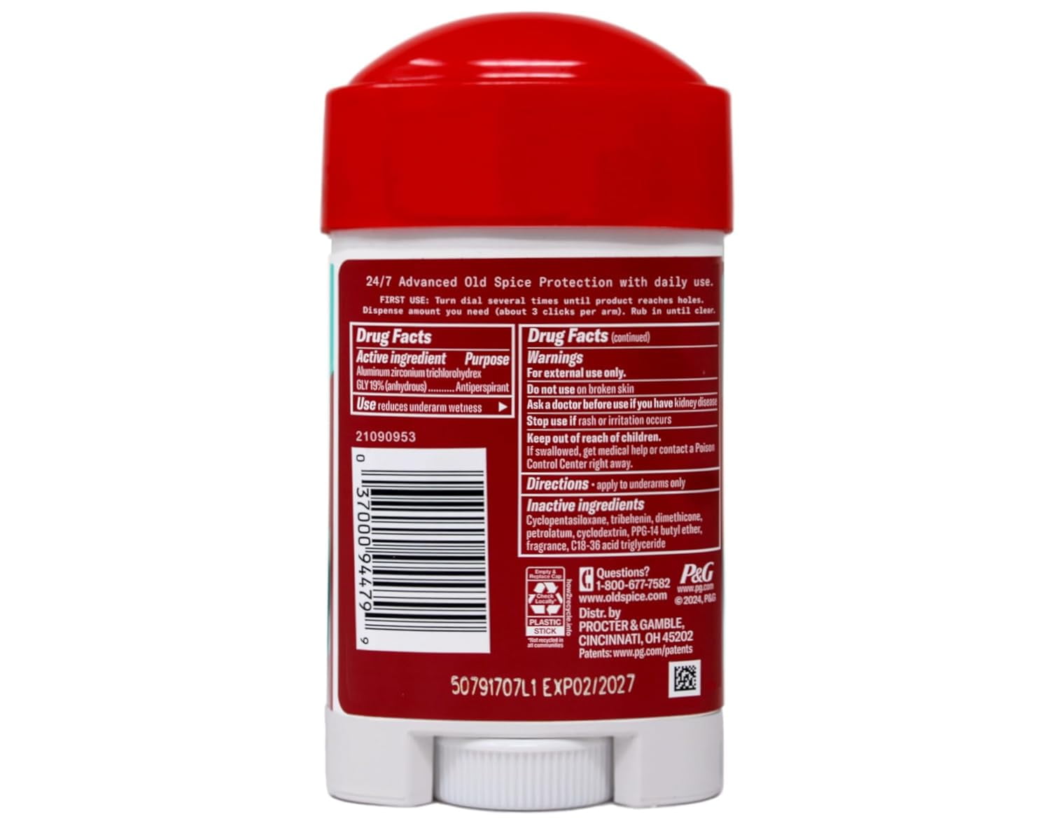 Old Spice Hardest Working Collection Sweat Defense Anti-Perspirant & Deodorant, Pure Sport Plus 2.60 oz (Pack of 2)