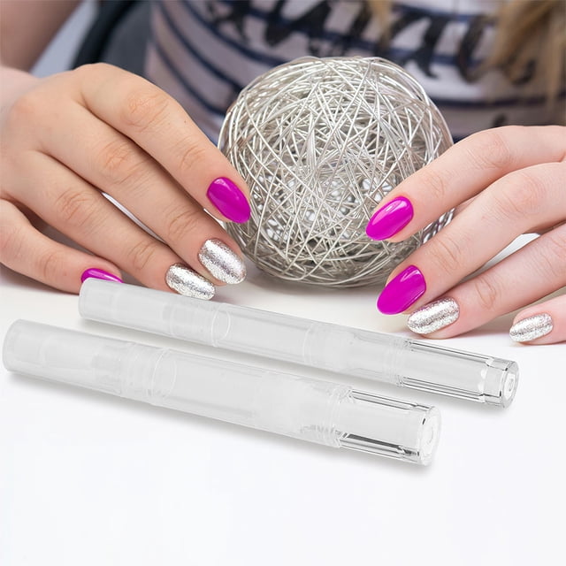 Raindrops 12Pcs Refillable Cuticle Oil Pens Transparent Plastic Containers for Nail Polish and Oil