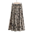 thumbnail image 5 of Levmjia Womens Midi Skirt Bohemian Printed Elastic Waist Pleated Flowy Skirt Soft Breathable Casual Bottoms For Beach Daily Dating Vacation Spring Summer Wear, 5 of 5