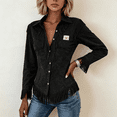 thumbnail image 4 of Evdexr Womens Tops Vintage Western Cowgirl V Neck Tees Button Down Fringe Short Sleeve Summer Soft Tshirts Comfortable Lounge Shirts Black XL, 4 of 4