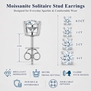 JeenMata 2 Carat Round Solitaire Moissanite Stud Earrings for Women, Earrings for Men, 18K White Gold Plated, Hypoallergenic Earrings, D VS1, Stud Earring for Woman, Jewelry, Gift, Earrings