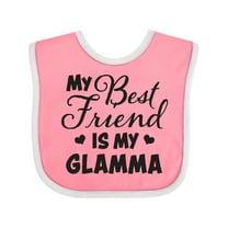 Inktastic My Best Friend is My Glamma with Hearts Boys or Girls Baby Bib