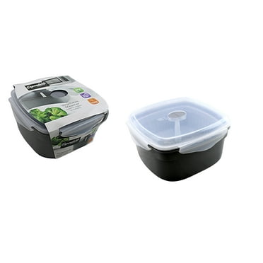 Microwave Vegetable Steamer Veggie Steamer Fish Poultry Cooker Removable Strainer and Locking Steam Vent Lid
