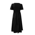 thumbnail image 5 of Dyegold Sundresses for Women Casual Beach - Hawaiian Dresses for Women V-Neck Short Sleeve Boho Smocked Ruffle Tiered Maxi Sundresses ​Elastic Waist ​Party ​Dress, 5 of 5