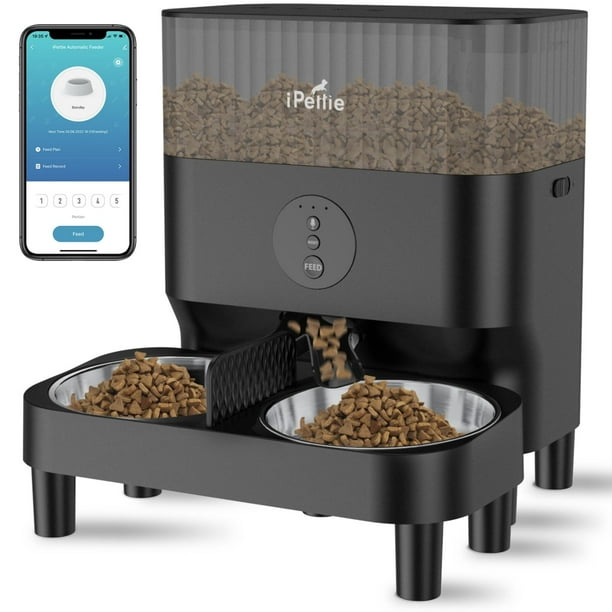 Alimentador WiFi automático para mascotas iPettie para 2 mascotas de 5 litros de capacidad