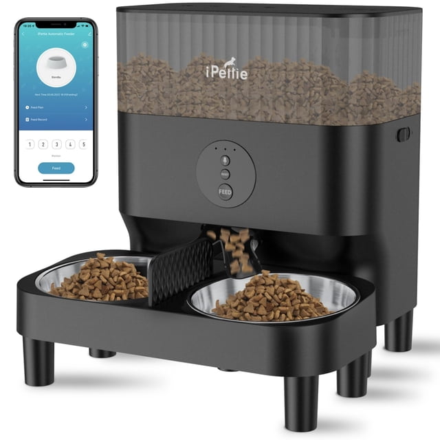 Alimentador WiFi automático para mascotas iPettie para 2 mascotas de 5 litros de capacidad