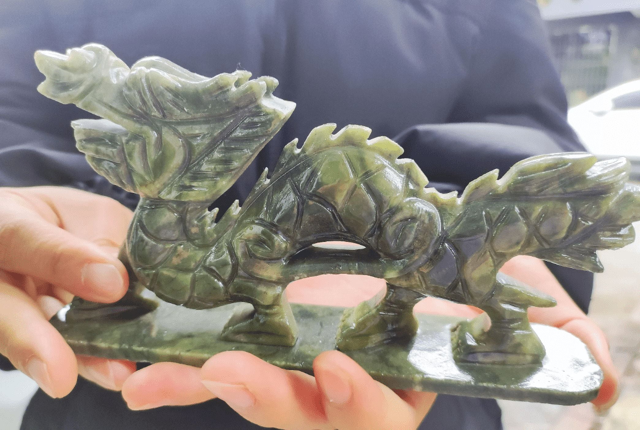 Funny crystal pendant healing MINI  green jade dragon carving carved, Crystal , Handmade Raw Stone  jade dragon Gem Chakra Quartz Crystal