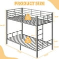 thumbnail image 6 of iRerts Metal Bunk Bed Twin Over Twin, Modern Bunkbeds Heavy Duty Iron Bed with Safety Guard Rails and Space-Saving, Steel Bed Twin Over Twin Bunk Bed for School Bedroom, Gray, 6 of 11