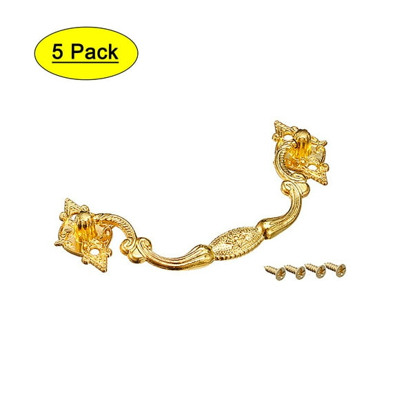 Unique Bargains Iron Spray-Paint Drawer Ring Pull Handle - 0.12' Hole Diameter-5 Pack