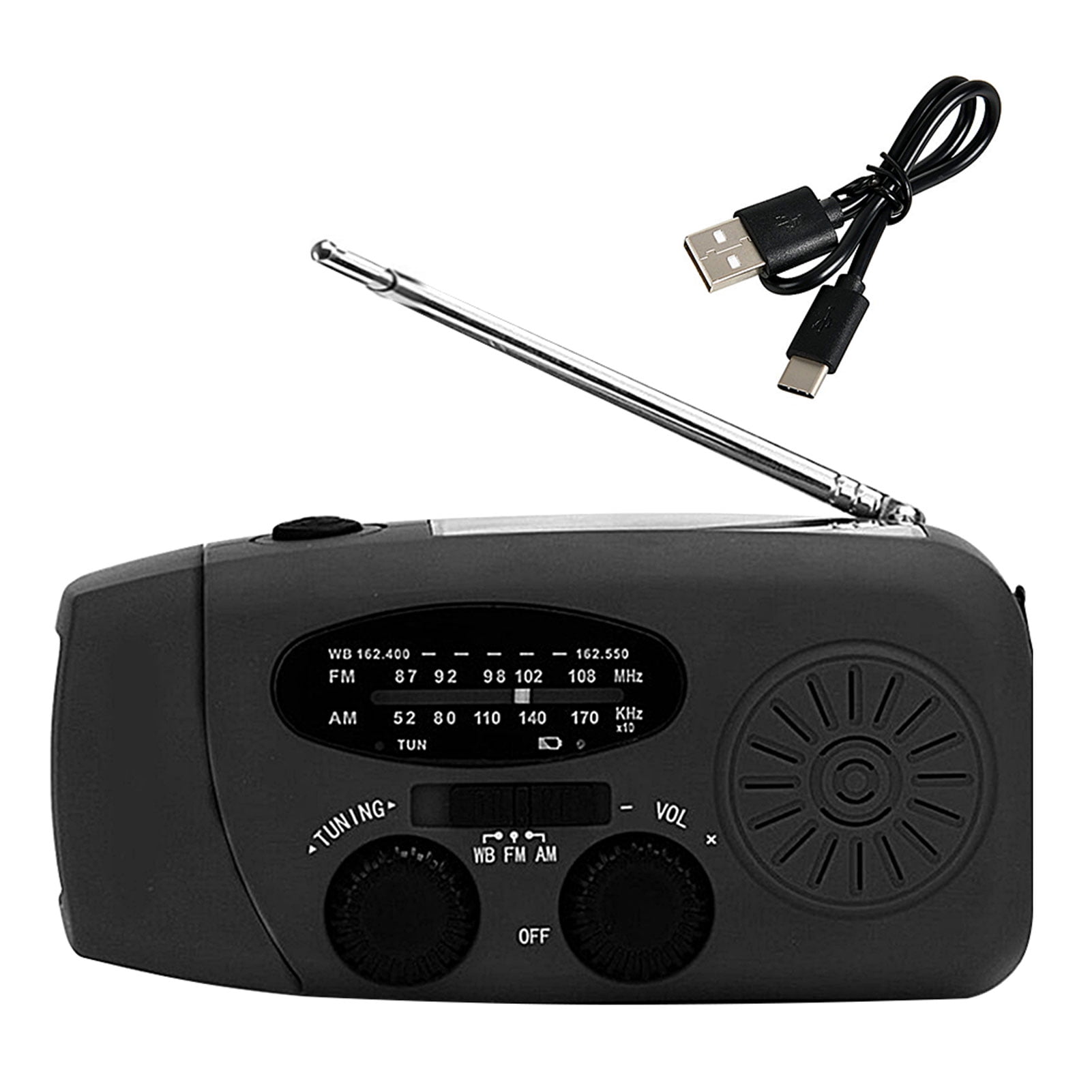AM FM Hand Crank Outdoor Emergency Adjustable Volume Solar Radio ...