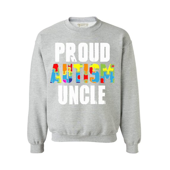 Awkward Styles Proud Autism Uncle Sweatshirt Autism Awareness Sweater Autism Uncle Sweatshirt Autism Awareness Gifts Autism Sweater for Men Family Autism Sweatshirts Support Sweater Gifts for Uncle