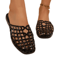 thumbnail image 2 of Domuza Mesh jelly sandals Sandals for Women Clear Beach Sandals Jelly Shoes Closed Toe Slides Comfort Walking Shoes Non-Slip Black 8（EU-40）, 2 of 9