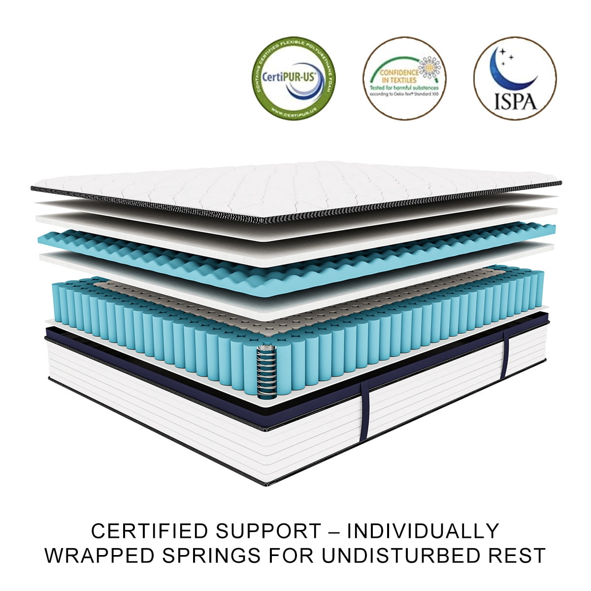 King Size Mattress, 14" Hybrid Cooling Gel Memory Foam Mattress, Pocketed Spring System for Maximum Pressure Relief & Airflow, Firm Support, Mattress in a Box