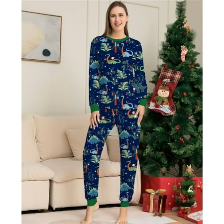 

Dinosaur Christmas Pyjamas Family Matching Kids Adults Baby Xmas PJs Nightwear Sleepwear Gifts