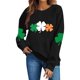 thumbnail image 5 of Suéteres de Manga Larga de Mujer con Cuello Redondo Impreso Suelto Casual para la Fiesta Del Día de San Patricio Y el Uso Diario, 5 of 6