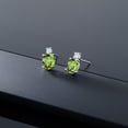 thumbnail image 4 of Gem Stone King 14k White Gold Canary Mystic Topaz and White Created Sapphire Earrings for Women (2.7Cttw, GemstoneNovember Birthstone, Oval 8X6MM, Round 2.5MM), 4 of 4
