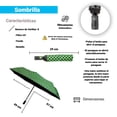 thumbnail image 2 of Sombrilla de Bolsillo Mecanismo Automático con Filtro UV Diseño de Puntitos Color Verde con Negro, 2 of 4