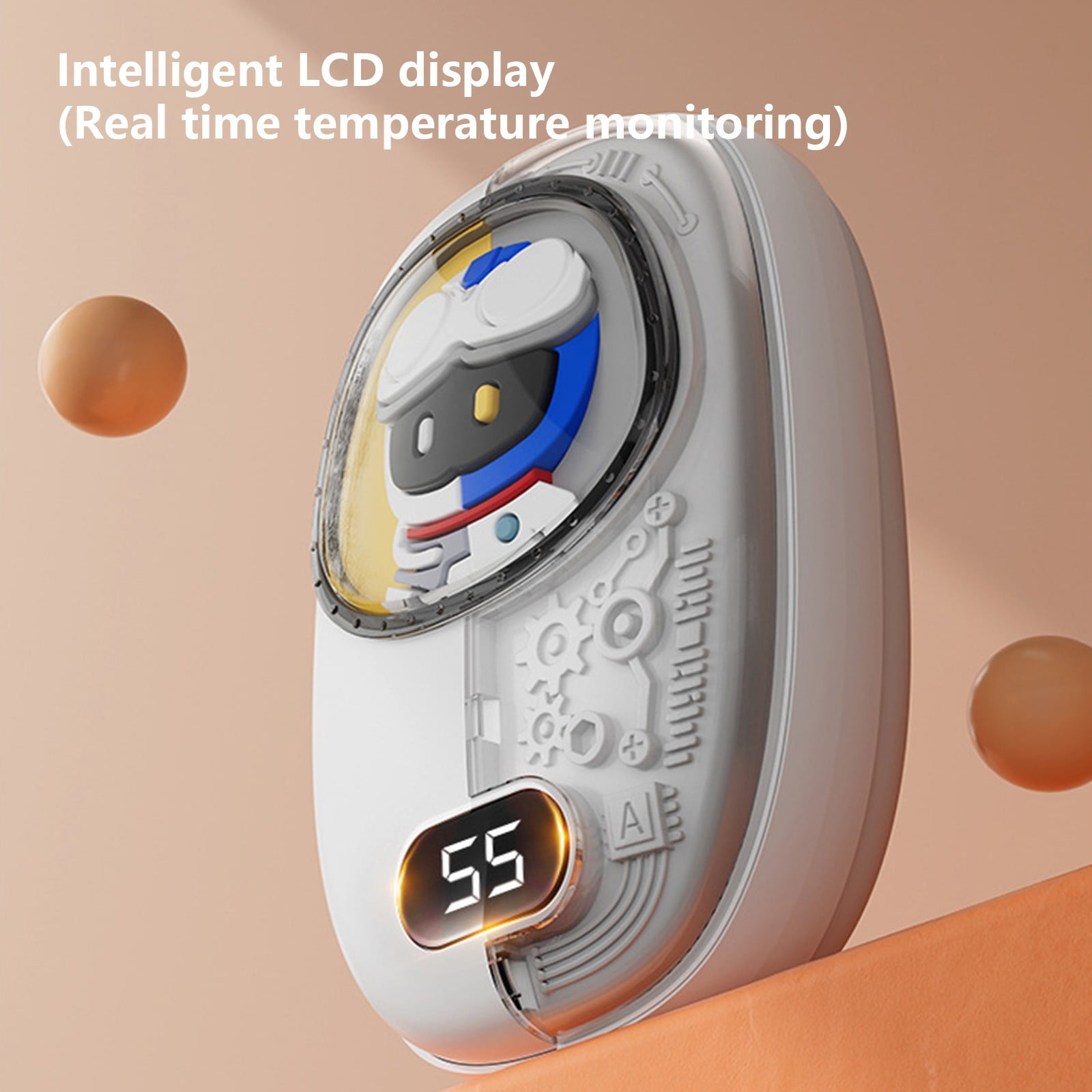 Hand Warmer Charging Treasure 2-in-1 Double-sided Heating Digital Display Electric Warmer Portable Explosion-proof Hand Warmer