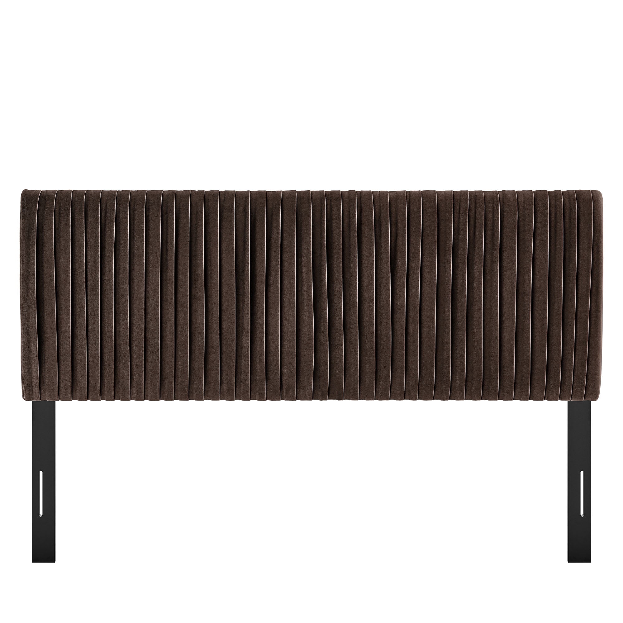 Eloise Stain-Resistant Performance Velvet Queen Headboard in Chocolate Brown