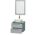 thumbnail image 3 of Wyndham WCR410024SDGGGD2BM24 Bathroom Vanity Set with Green Glass Countertop, 3 of 7