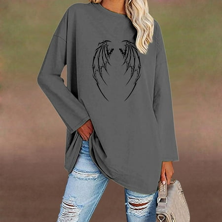

Juebong Oktoberfest Halloween Christmas Costumes Women Dressy Sweatshirts Long Sleeve Crewneck Tshirt Plus Size Comfy Blouse Tops Cute Print Workout Shirts October Clothes Loose Pullover