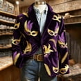 thumbnail image 5 of Festive Corduroy Print For – Party Ready Stylish Jacket With Pattern And Texture Men'S Blazers & Suit Jackets Dark Purple M, 5 of 5
