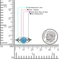 thumbnail image 4 of Oval Art Deco Celtic Band Ring Lab Created Blue Opal Ring 925 Sterling Silver Size 9, 4 of 5