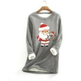 thumbnail image 1 of Meichang Sweatshirts en Polaire pour Femmes Grande Taille Noël Graphique Col Rond Sweat-Shirt Hiver Chaud Doublé Sherpa, 1 of 2