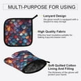 thumbnail image 3 of Yayeee Oven Mitts and Pot Holder Set of 2 Heat Resistant Kitchen Gloves Baking Hot Pad, Purple Dragon Scales Pattern, 3 of 5