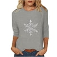 thumbnail image 1 of Fiudx Ofertas Relámpago Camiseta de Manga 3/4 con Cuello Redondo y Estampado Navideño para Mujer, Jersey con Cuello Redondo, Top/Camisa de Manga Larga con Cuello Redondo, 1 of 3