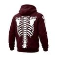 thumbnail image 4 of Yuncity Mens Hoodie Fall Winter Long Sleeve Fashion Casual Letter Skeleton Print Pullover Hoodies Sweatshirt Size Xl Red, 4 of 4