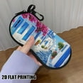 thumbnail image 3 of Greek Island Inspired Eyeglass Case - Zippered Glasses Holder with Blue & White Alley Painting (Blue Doors, Floral Balconies), Lightweight Travel-Friendly Protective Case for Men & Women, 3 of 10