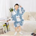 thumbnail image 6 of Wearable Blanket with Sleeves and Pocket Oversized Hooded Sweatshirt 3-14 YR White Cat S, 6 of 7