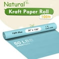 thumbnail image 4 of BAIJIALI 36" x 2,400" (200') Kraft Paper Roll for Craft Bulletin Board Paper Art Table Covering Crafting Gift Wrapping Bouquet Packing Parcel (Light Blue, 36" x200'), 4 of 6