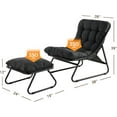 thumbnail image 2 of Grand Patio Outdoor Lounge Chair with Ottoman, Comfy Sling Recliner Set, Puffy Cushion, Samba Modern Steel Furniture, Dark Gray, 2 of 7
