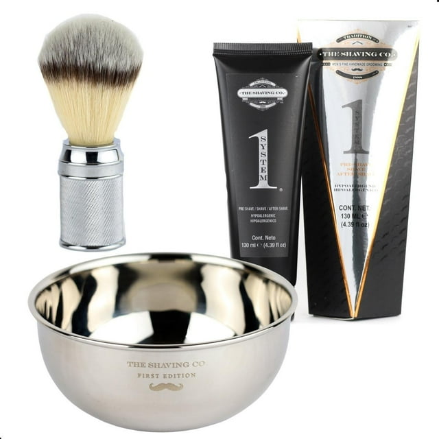 Kit Afeitado The Shaving Co Broch Acero Vasija One System amarillo 1
