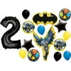 Batman In Action Party Supplies 2nd Birthday Balloon Bouquet Decorations