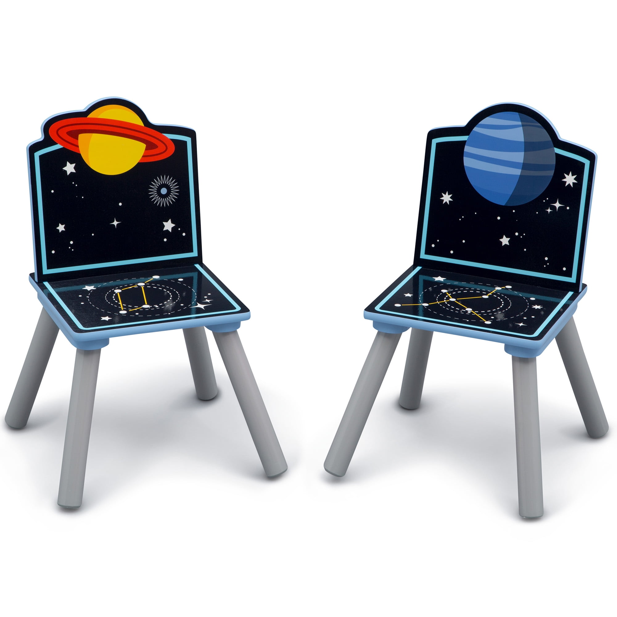 Delta Children Space Adventures Kids Wood Table and Chair Set with Storage, Greenguard Gold Certified