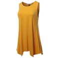 thumbnail image 2 of SSOULM INCH & FIT Women's Round Neck Sleeveless Asymmetrical Hem Tunic Tank Top. Made in U.S.A, 2 of 4