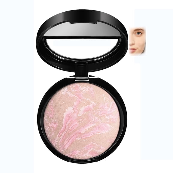 BEUKING Baked Powder Foundation, Oil Control Correcting Powder Foundation, Buildable Light to Medium Coverage - Demi-Matte Natural Flawless Finish Smooth Lightweight, 02 Fair