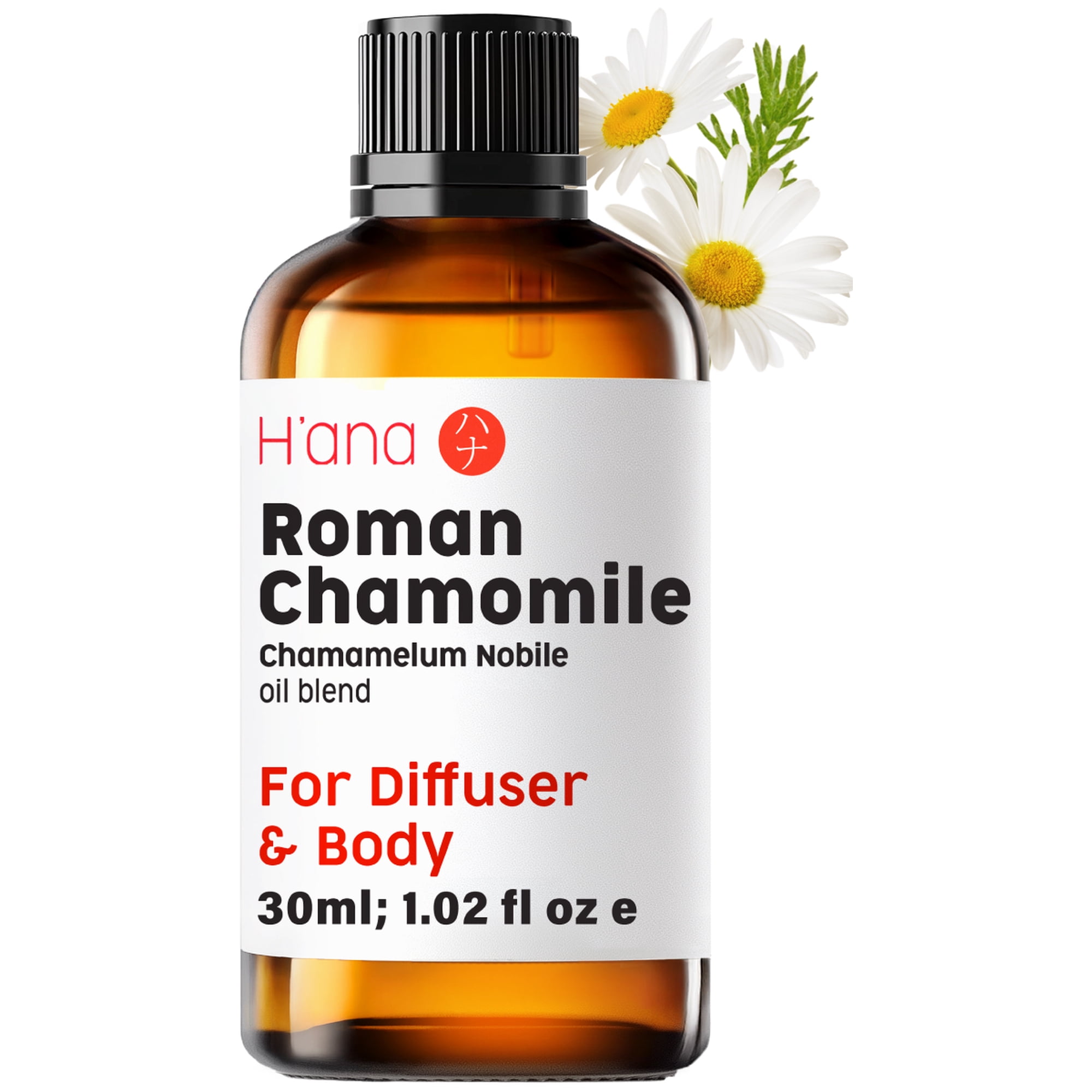 H'ana Roman Chamomile Essential Oil - 100% Pure and Natural Essential Oil for Face, Skin, Body, Aromatherapy - With a Soft, Floral-Herbal Fragrance (1 Fl Oz)