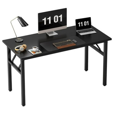 Computer Desk Office Desk 47 inches Folding Table with BIFMA Certification Computer Table Workstation No Install ed, Black Brown