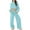 Light Blue, variant on Enjoytime Fall Outfits for Women Solid Color Round Neck Short Sleeve Tops High Waisted Pants Sweat Suit Fashion 2025 Trendy Womens Matching Sets
