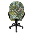 thumbnail image 3 of Floral Office Chair Slipcover, Colorful Flower Assortment Spring Beauty, Protective Stretch Decorative Fabric Cover, Standard Size, Reseda Green Multicolor, by Ambesonne, 3 of 5